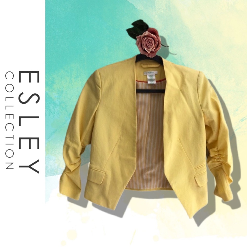 Esley Cropped Blazer - Buttercup yellow